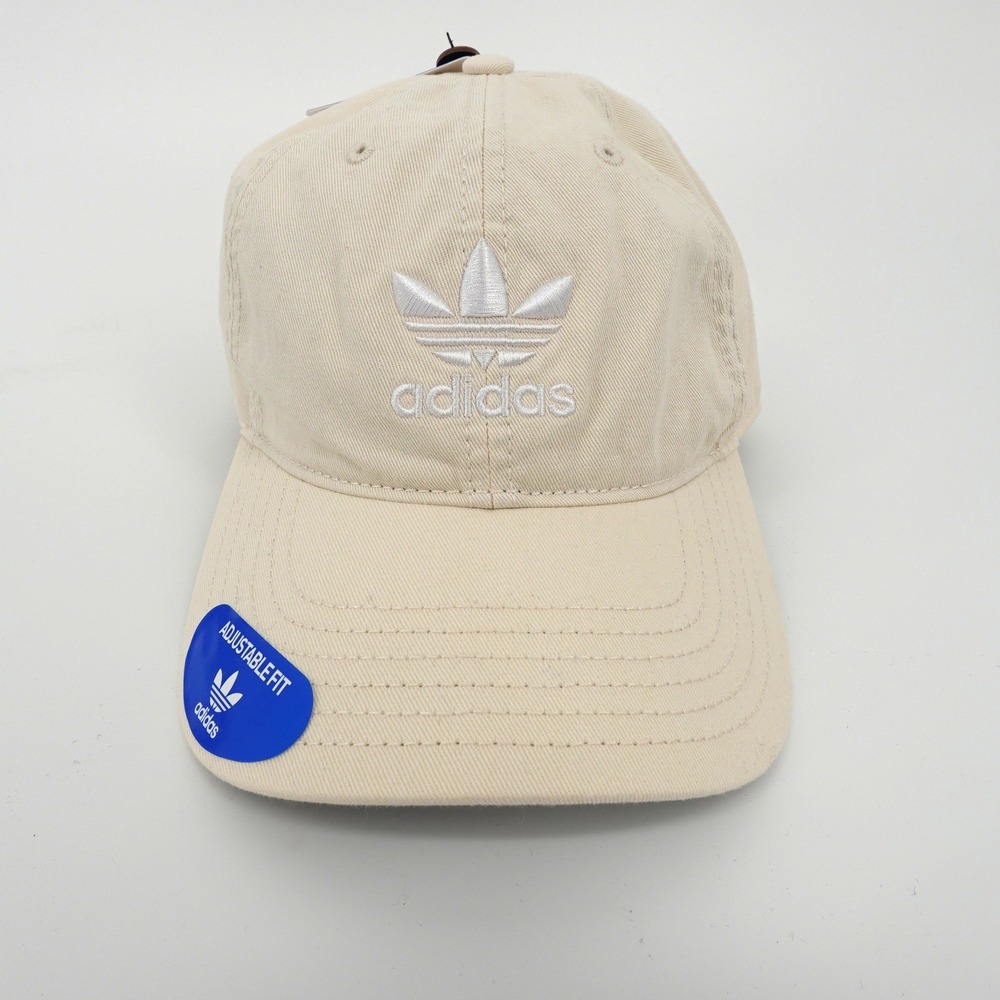 Adidas Originals Relaxed Strapback Hat Cream Off White Trefoil OSFA NEW